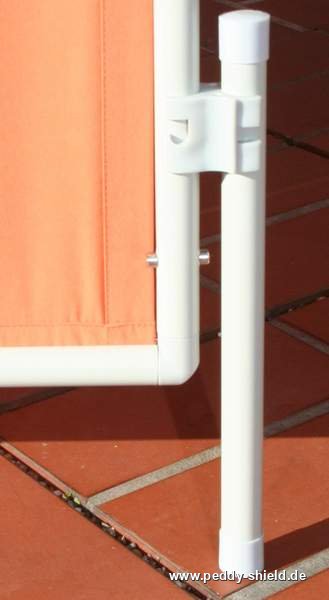 1x Paravent-Rahmen - faltbarer Sichtschutz-Paravent - Farbe Bespannung uni terracotta/orange