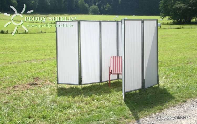 3x Rahmen - faltbarer Sichtschutz-Paravent - Farbe uni hell silbergrau ! schwer entflammbar ! - Fotogalerie