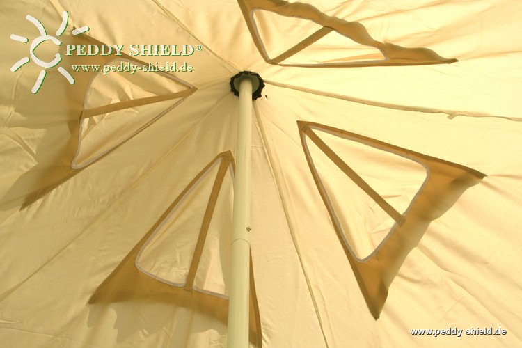 Camping-Freizeit-Sonnensegel (4) Pyramide 4 x 4 m - sandfarben