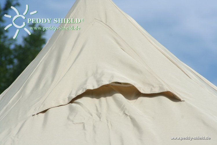 Camping-Freizeit-Sonnensegel (4) Pyramide 4 x 4 m - sandfarben