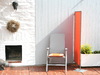 1x Paravent-Rahmen - faltbarer Sichtschutz-Paravent - Farbe Bespannung uni terracotta/orange