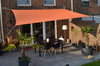 Vierecksonnensegel 3 x 4 m - Polyestergewebe - uni terracotta/orange - wasserabweisend
