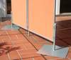 Fussplatte Paravent - superflache Metallplatte