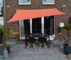Viereck-Sonnensegel 2,5 x 3 m Farbe  uni terracotta/orange,  komplett mit elastischen Spanngurten u. Montagematerial