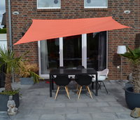 Viereck-Sonnensegel 2,5 x 3 m Farbe  uni terracotta/orange,  komplett mit elastischen Spanngurten u. Montagematerial
