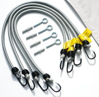 Zubeh�r f�r Vierecksonnensegel - daurelastische Spanngurte + Montagematerial