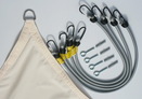 Packungsinhalt - Vierecksonnensegel 3 x 4 m - Polyestergewebe - hell elfenbein - Sonnenschutz u. Regenschutz