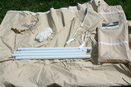 Packungsinhalt - Camping-Freizeit-Sonnensegel (4) Pyramide 4 x 4 m - sandfarben