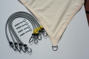 Packungsinhalt - Zubeh�r f�r Vierecksonnensegel - daurelastische Spanngurte + Montagematerial