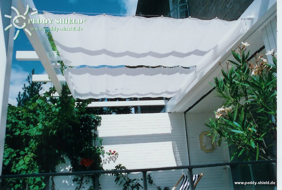 Seilspanntechnik für Terrasse oder Pergola Falt-Sonnensegel 270 x 140 cm incl 